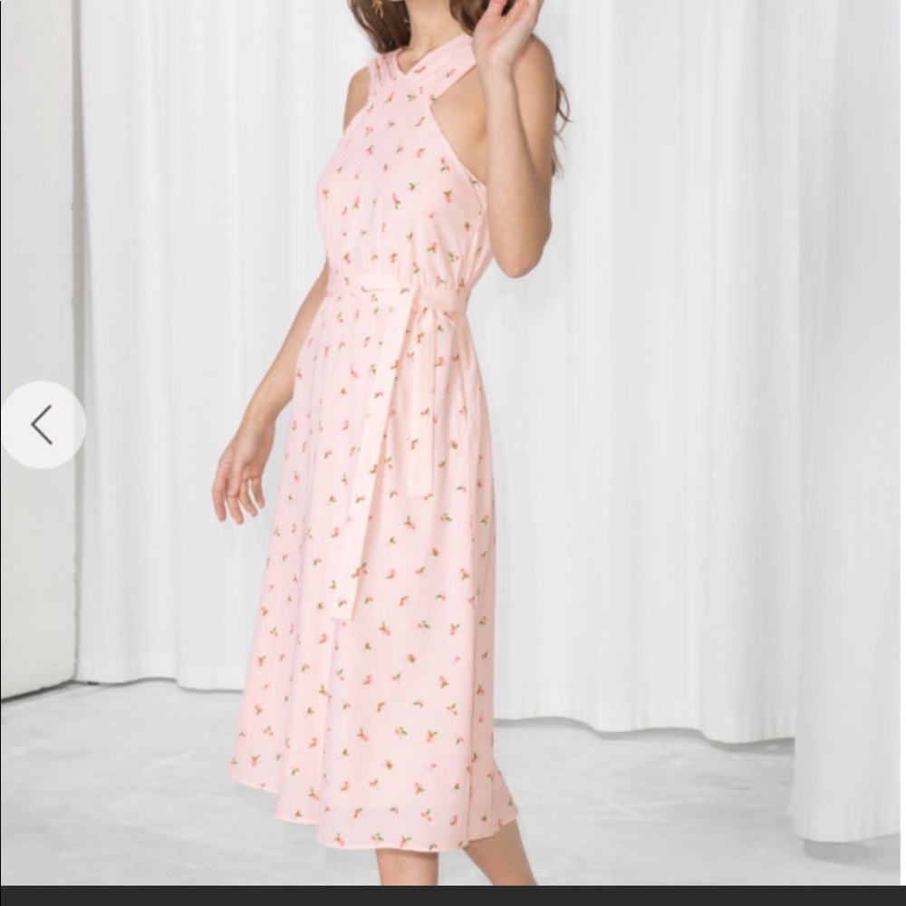 NWOT & Other Stories Pink Cross Front Dress, size 6